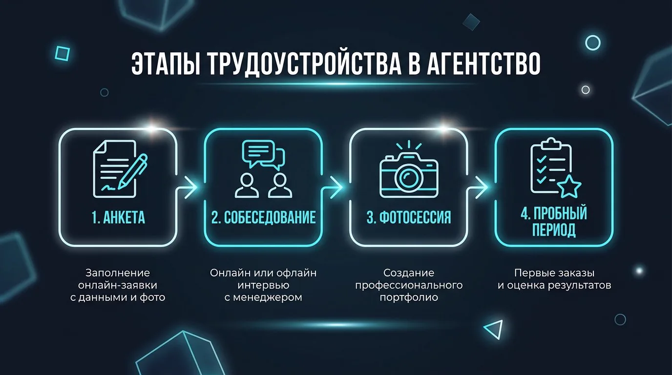 Этапы трудоустройства в эскорт-агентство — от анкеты до фотосессии